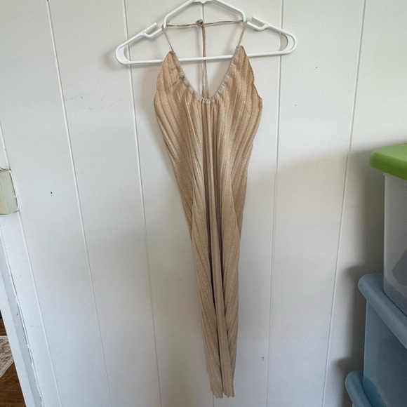 Paloma Wool Jenny Knit Beige Maxi Dress Small Ribbed - Picture 5 of 9